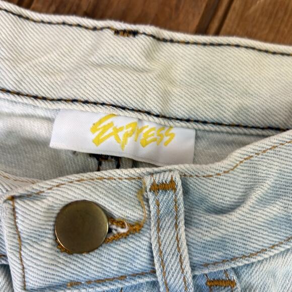 Women’s vintage 1980s Express jeans high rise zip cuff size 5 light wash - Picture 7 of 10